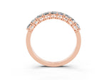 Emerald Cut Moissanite Eternity Band in Rose gold with Prong Setting_3