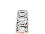 Emerald Cut Moissanite Eternity Band in Rose gold with Prong Setting_5