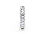 Emerald Cut Moissanite Eternity Band in Silver with Aligned Shared Prong Setting_2