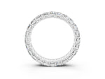 Emerald Cut Moissanite Eternity Band in Silver with Aligned Shared Prong Setting_3