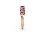 Emerald Cut Morganite Eternity Band in Rose gold with Prong Setting_2