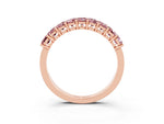 Emerald Cut Morganite Eternity Band in Rose gold with Prong Setting_3