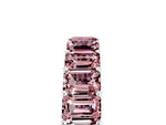 Emerald Cut Morganite Eternity Band in Silver with Aligned Shared Prong Setting_5
