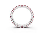 Emerald Cut Morganite Eternity Band in White gold with Aligned Shared Prong Setting_3