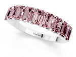 Emerald Cut Morganite Eternity Band in White gold with Prong Setting_1