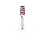 Emerald Cut Morganite Eternity Band in White gold with Prong Setting_2