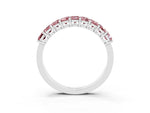Emerald Cut Morganite Eternity Band in White gold with Prong Setting_3