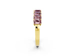 Emerald Cut Morganite Eternity Band in Yellow gold with Prong Setting_2