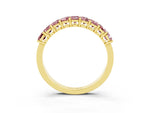 Emerald Cut Morganite Eternity Band in Yellow gold with Prong Setting_3