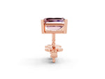Emerald Cut Morganite Stud Earrings in Rose gold with Basket Setting_2