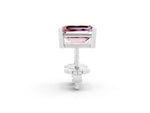 Emerald Cut Morganite Stud Earrings in White gold with Basket Setting_2
