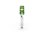 Emerald Cut Peridot Eternity Band in Platinum with Prong Setting_2
