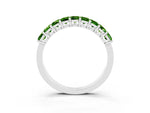 Emerald Cut Peridot Eternity Band in Platinum with Prong Setting_3