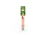 Emerald Cut Peridot Eternity Band in Rose gold with Prong Setting_2