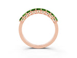 Emerald Cut Peridot Eternity Band in Rose gold with Prong Setting_3