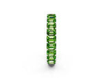 Emerald Cut Peridot Eternity Band in Silver with Aligned Shared Prong Setting_2