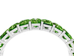 Emerald Cut Peridot Eternity Band in Silver with Aligned Shared Prong Setting_4