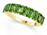 Emerald Cut Peridot Eternity Band in Yellow gold with Prong Setting_1