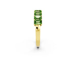 Emerald Cut Peridot Eternity Band in Yellow gold with Prong Setting_2