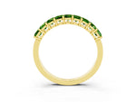 Emerald Cut Peridot Eternity Band in Yellow gold with Prong Setting_3