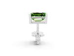 Emerald Cut Peridot Stud Earrings in White gold with Basket Setting_2