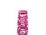 Emerald Cut Pink Sapphire Eternity Band in Platinum with Aligned Shared Prong Setting_5