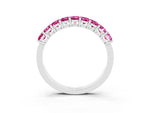 Emerald Cut Pink Sapphire Eternity Band in Platinum with Prong Setting_3