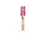 Emerald Cut Pink Sapphire Eternity Band in Rose gold with Prong Setting_2