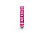 Emerald Cut Pink Sapphire Eternity Band in White gold with Aligned Shared Prong Setting_2