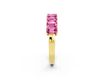 Emerald Cut Pink Sapphire Eternity Band in Yellow gold with Prong Setting_2