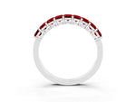 Emerald Cut Ruby Eternity Band in Platinum with Prong Setting_3