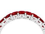 Emerald Cut Ruby Eternity Band in Platinum with Prong Setting_4