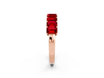 Emerald Cut Ruby Eternity Band in Rose gold with Prong Setting_2