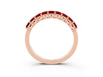 Emerald Cut Ruby Eternity Band in Rose gold with Prong Setting_3