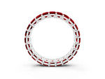 Emerald Cut Ruby Eternity Band in Silver with Aligned Shared Prong Setting_3