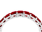 Emerald Cut Ruby Eternity Band in Silver with Aligned Shared Prong Setting_4