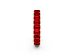 Emerald Cut Ruby Eternity Band in Yellow gold with Aligned Shared Prong Setting_2