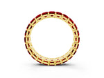 Emerald Cut Ruby Eternity Band in Yellow gold with Aligned Shared Prong Setting_3
