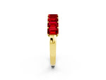 Emerald Cut Ruby Eternity Band in Yellow gold with Prong Setting_2