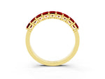 Emerald Cut Ruby Eternity Band in Yellow gold with Prong Setting_3