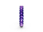 Emerald Cut Tanzanite Eternity Band in Platinum with Aligned Shared Prong Setting_2