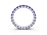 Emerald Cut Tanzanite Eternity Band in Platinum with Aligned Shared Prong Setting_3
