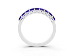 Emerald Cut Tanzanite Eternity Band in Platinum with Prong Setting_3