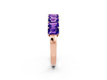 Emerald Cut Tanzanite Eternity Band in Rose gold with Prong Setting_2