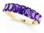 Emerald Cut Tanzanite Eternity Band in Yellow gold with Prong Setting_1