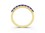 Emerald Cut Tanzanite Eternity Band in Yellow gold with Prong Setting_3