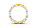 Emerald Cut Yellow Sapphire Eternity Band in Platinum with Aligned Shared Prong Setting_3