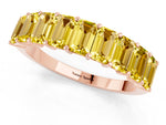 Emerald Cut Yellow Sapphire Eternity Band in Rose gold with Prong Setting_1