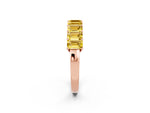 Emerald Cut Yellow Sapphire Eternity Band in Rose gold with Prong Setting_2