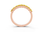 Emerald Cut Yellow Sapphire Eternity Band in Rose gold with Prong Setting_3